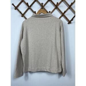 Vince Drop Shoulder Funnel Neck Pullover in Sand Oatmeal Size M